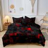 Fashion Red Grid 3D Print Bedding Set Soft Comfortable Duvet Cover Modern Duvet Cover Set 1*Duvet Cover+1/2*Pillowcases