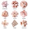 9Pcs Wooden Brain Teaser Puzzle IQ Test Toy Kong Ming Lock Puzzle Disentanglement Puzzles Toy