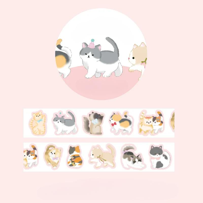Pre-Cut Animals Washi Tape Set Cute Kawaii Cat Rabbit Panda Dog Penguin Decorative Masking Label Stickers for Arts DIY Crafts