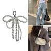 Lovely Pearl Beaded Bowknot Keychain Pendant Bag Phone Pendant Women Backpack Handbag Charm Lovely Hangings Decoration
