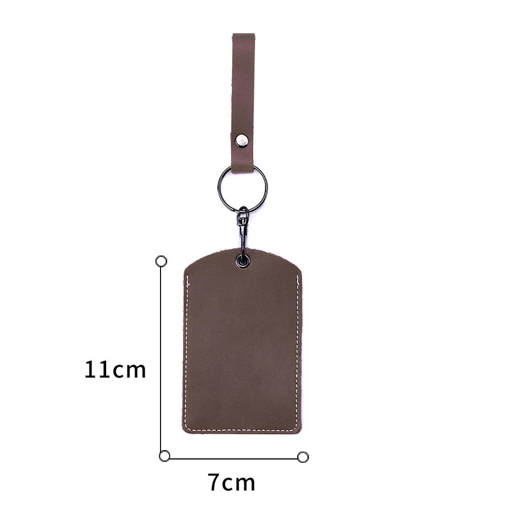 PU Leather Card Holder Keychain Key Ring Door Lock Access Tags ID Card Case Keychain Access Card Bag Key Tag Ring