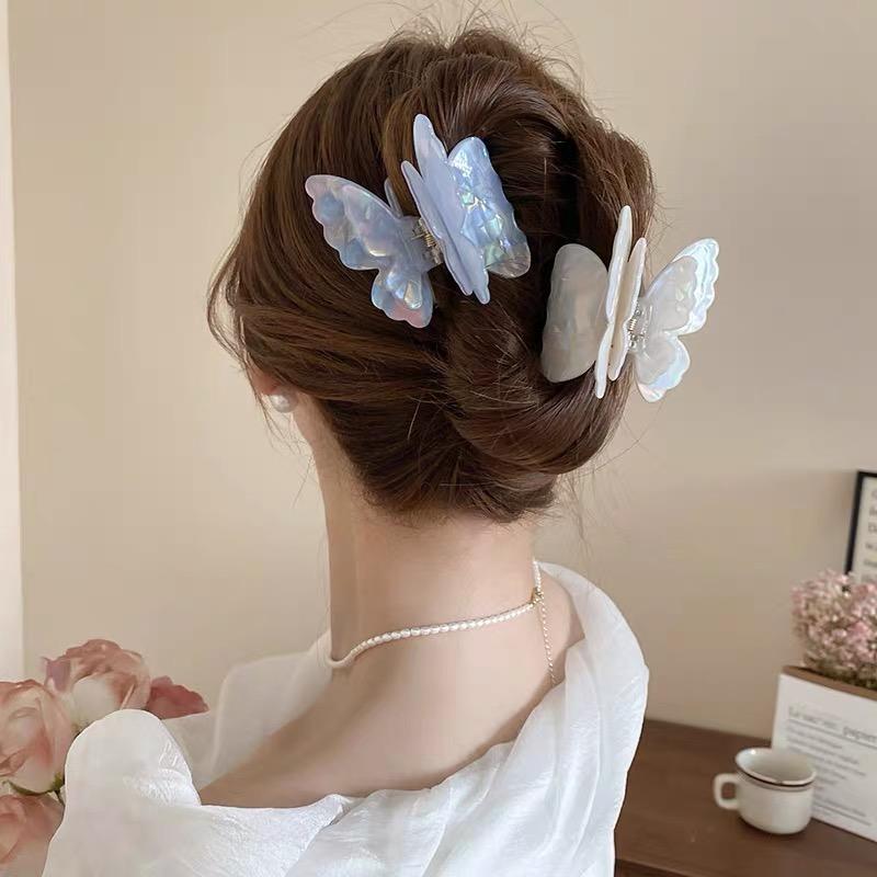 Сказочные красочные бабочки, заколки для волос, сладкие ацетатные заколки-крабы, заколки для волос, головные уборы для женщин и девочек, французские аксессуары для волос