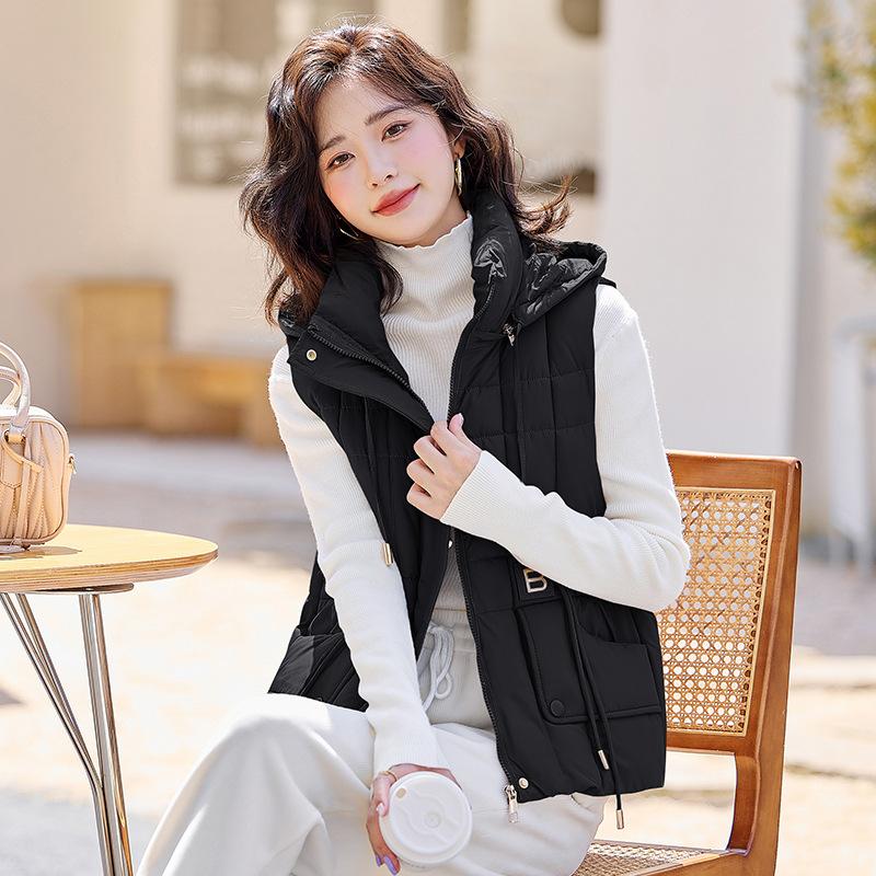 Новый осенне-зимний женский модный жилет из хлопка, свободный и универсальный жилет из хлопка для верхней одежды