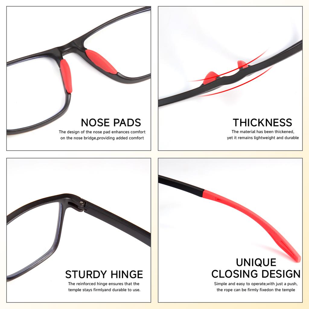 4pcs Unisex Flexible Reading Glasses Blue Light Blocking for Sports And Reading Comfortable Lightweight Eye Wear