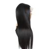 Черный Длинный Прямой Синтетический Парик на Кружевной Основе (13x4/13x6)
