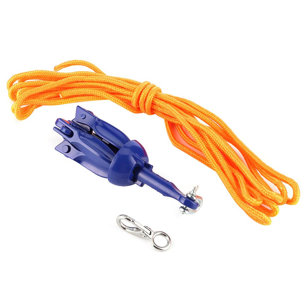 Marine Folding Anchoring Kit 4‑Tine Anchor Rope Hook Watercraft Acc for Boats Kayak Canoe Sailboat