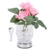Rose Table Lamp Exquisite Elegant Cordless LED Artificial Flowers Touch Lamp with Clear Crystal