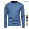 Autumn Long Sleeved Men's Solid Color Top High Street Men's Interior with Pure Cotton T-shirt Pullovers & Long Sleeves (men’s)