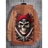 3D Digital Printed Pirate Skull Pattern Hoodie, Fashionable and Trendy Casual Children's Clothing, Suitable for Boys To Go Out, the Perfect