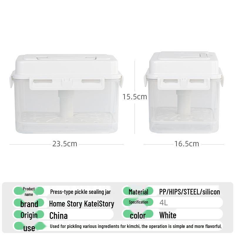 Airtight Plastic Pickle Jar - Food-Grade Kimchi & Vegetable Container