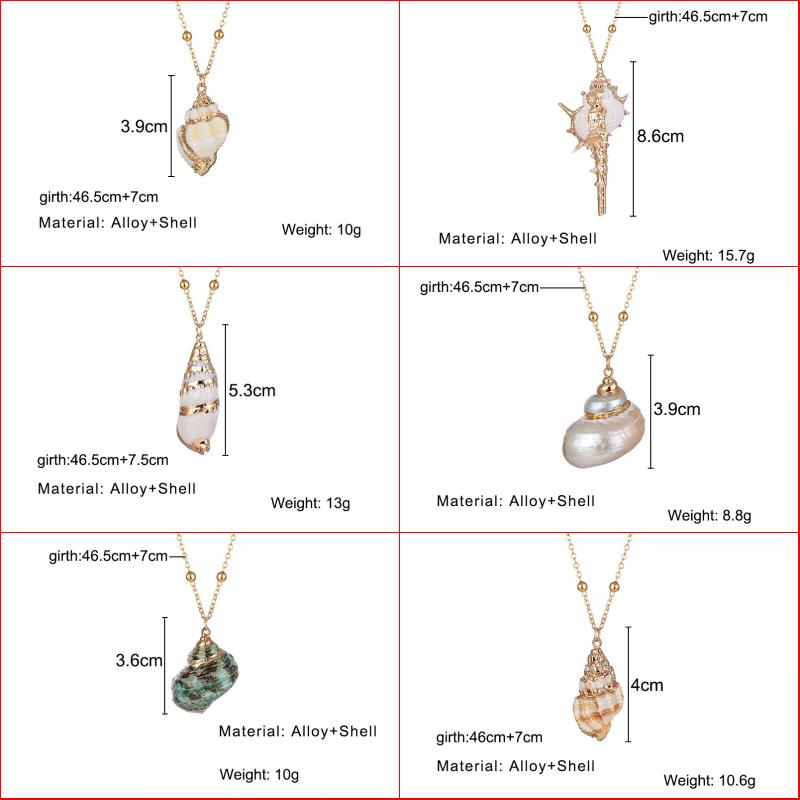 Bohemian Beach Wind Natural Shell Pendant Personality Male and Female Conch Necklace