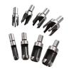 8-Piece Cork Drill Set: Carbon Steel Woodworking Hole Opener with Round and Claw Type Bits for Punching and Hole Expansion.