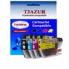 Ink Cartridges - T3AZUR - Compatible Brother DCP J572DW - High Capacity XL - 4 Colors - 400 Pages
