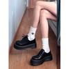 Retro British Style Thick-soled Heightening Small Leather Shoes In the Autumn of 2025, New Lace-up Solid Color Simple Martin Single Shoes for Women