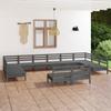 Day and Night - Day and Night Garden Furniture Set 12 Pieces Solid Gray Pine Wood