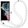 Protection Case - BOOLING - for Samsung S22 Ultra - Soft TPU - Anti-Scratch - Shockproof - White Lanyard