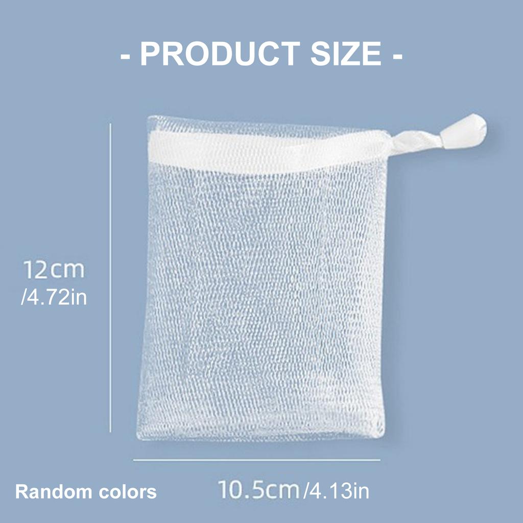Gentle Facial Cleansing Net For Soap Bars Creates Rich Lather Quickly Soft PE Mesh With Hanging Rope For Bathroom Storage