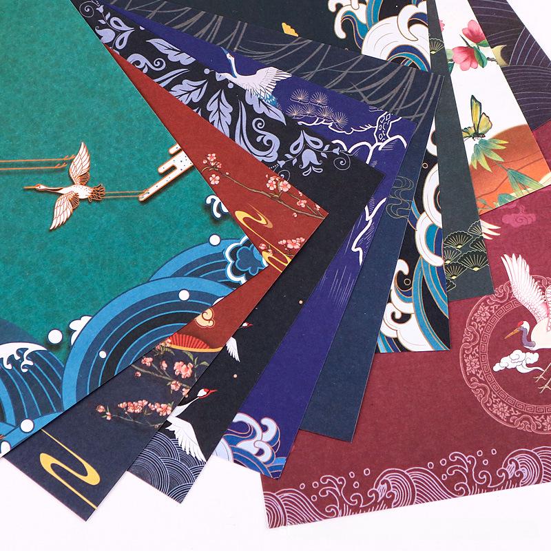 "Chenyang Handmade Origami Paper: Ancient Style Crane-Themed Colored Sheets"