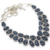 Snowflake Obsidian Gemstone Handmade 925 Silver Jewelry Necklace 18" JCN409-3