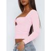 Spring Summer Women's Y2K Sexy Slim Sweet Chilli Style Long Sleeve Top