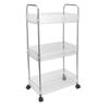 Kitchen Storage Rack Multifunctional 3 Tier Mobile Storage Cart for Bathroom Laundry Room Narrow Places