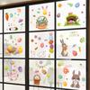 9 Pcs Electrostatic Window Stickers Cute Colorful Cartoon Eggs Rabbits Chicks Flowers Easter