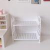 Compact Bathroom and Dorm Double-Layer Folding Storage Rack for Skincare Products