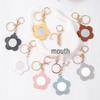 Adorable Heart-Shaped Cartoon Leather Keychain Mirror – Portable and Versatile for Makeup