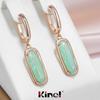 Kinel Elegant Lake Green Long Natural Zircon Dangle Earrings For Women Party Wedding Luxury Jewellery