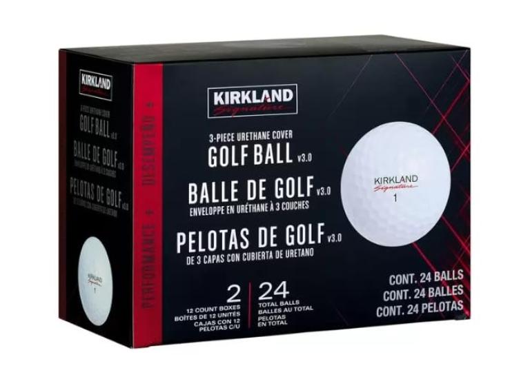 KIRKLAND Signature Performance +V3 Golf Balls, 3-Piece Urethane Cover Balls, 24 Balls