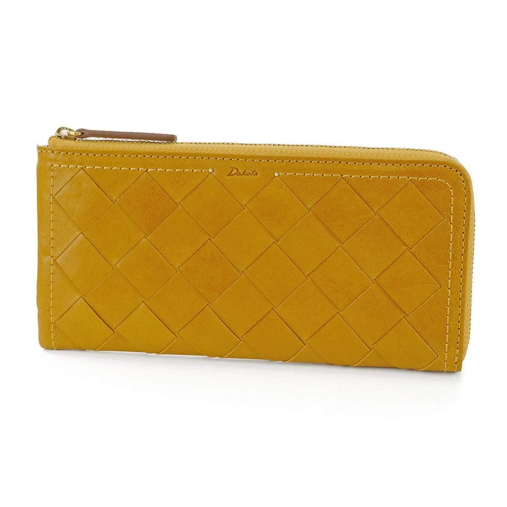 Long Wallet Zipper Genuine Leather Tessere 0036243 Mustard [Dakota] L-shaped Women's DA-36243-53