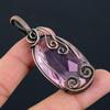 Beautiful Pink Kunzite Gemstone Pure Copper Wire Wrapped Handmade Pendant Jewelry