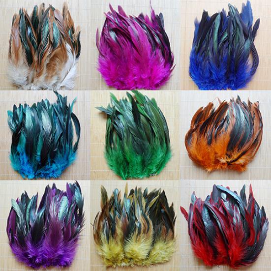 50Pcs 13-20cm Natural Cock Rooster Tail Feathers for DIY Clothes Decor