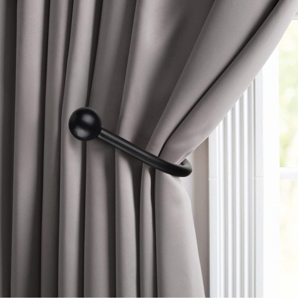Black Curtain Holdbacks with Mounting Screws For Living Room Bedroom Bathroom