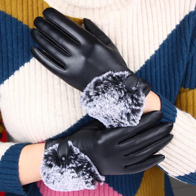 Hengyuanxiang Women's Lambskin Warm Gloves