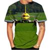 Large Passenger Plane 3d Printed T-Shirts Funny Cool Casual Harajuku Street Outdoor Scene Short Sleeves O-neck Men's T-shirts