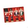 4Pcs Christmas Nutcracker Ornament Set Small Wooden Hanging Decorations Portable