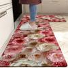 1Pcs Anti Fatigue Kitchen Rugs Flower Print Waterproof Non-Slip Thick Cushioned Kitchen Mat Heavy Duty Comfort Standing Mat for Kitchen
