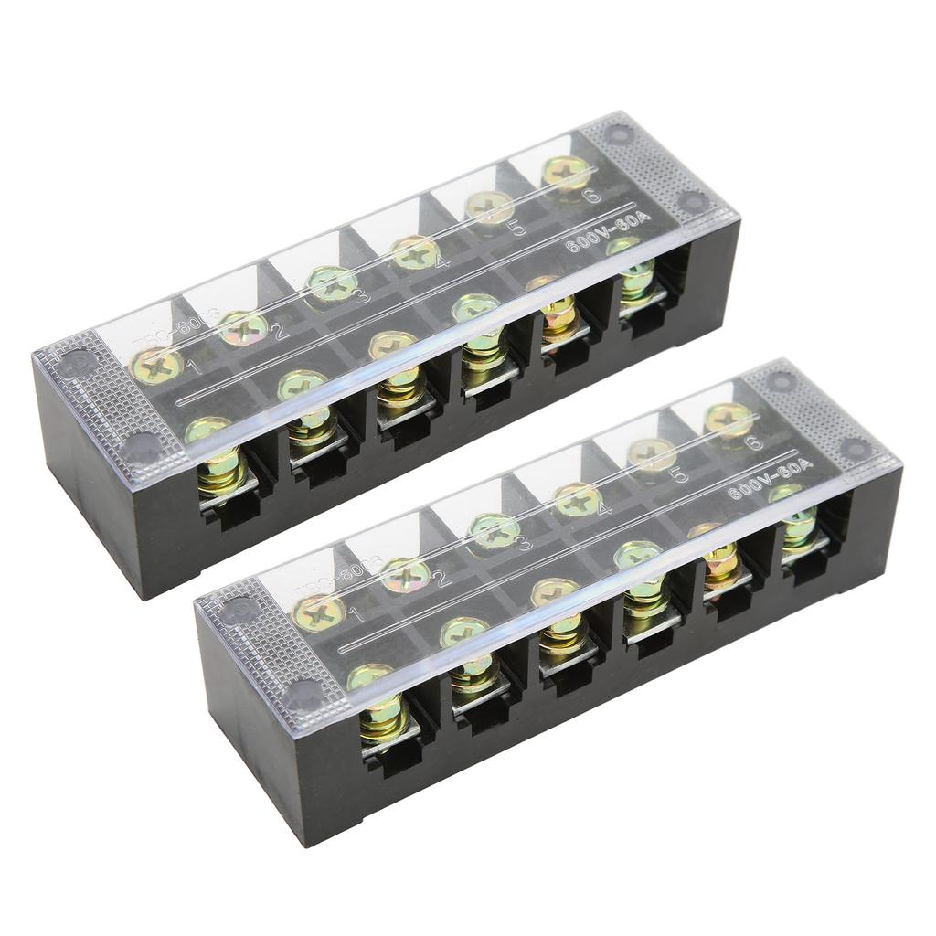 Terminal Strip Block Large Current Easy Wiring Ground Circuit Terminal Block 600V 60A 6 Positions
