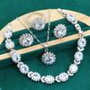 Light Luxury European and N Style Zircon Inlaid Jewelry Earrings Ring Necklace Jewelry Set