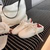 Lace Up Casual All-Match Sports Shoes Color Matching Round Toe White Shoes Women's New
