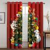Cartoon Santa Claus Merry Christmas Red Green Window Curtains For Kids Bedroom Living Room Bathroom Kicthen Door Hall Home Decor