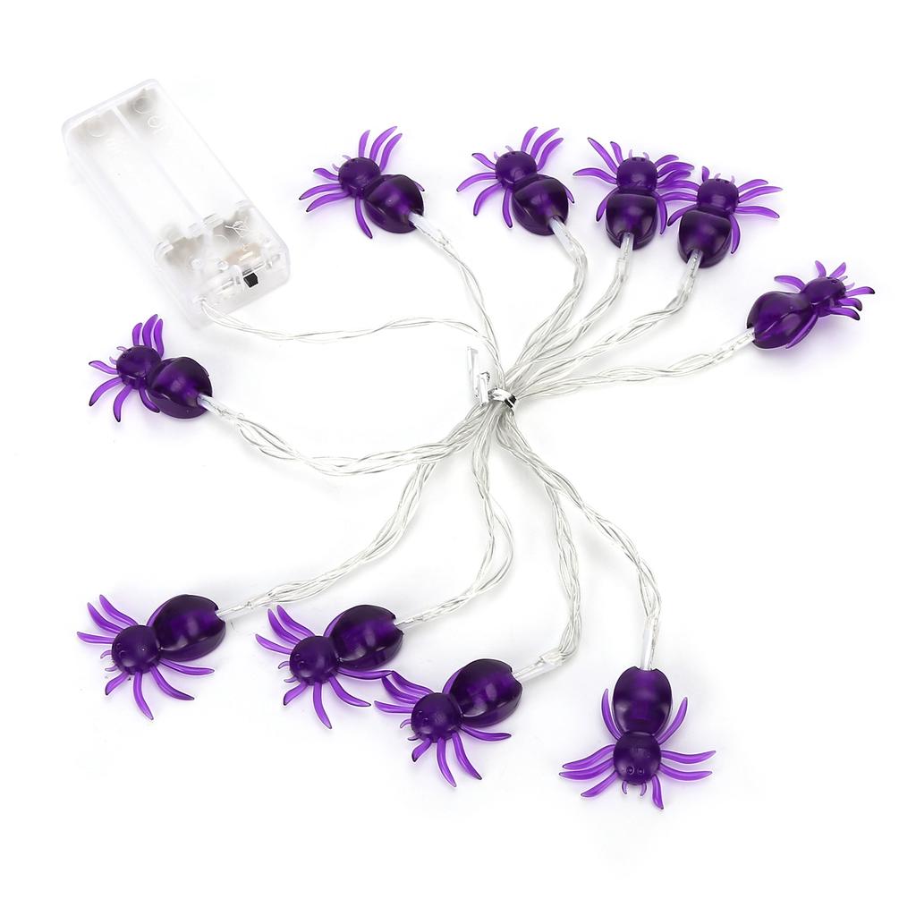 Halloween Lights LED Purple Spider Shape Decorative String Lights for Festival Party Indoor Outdoor