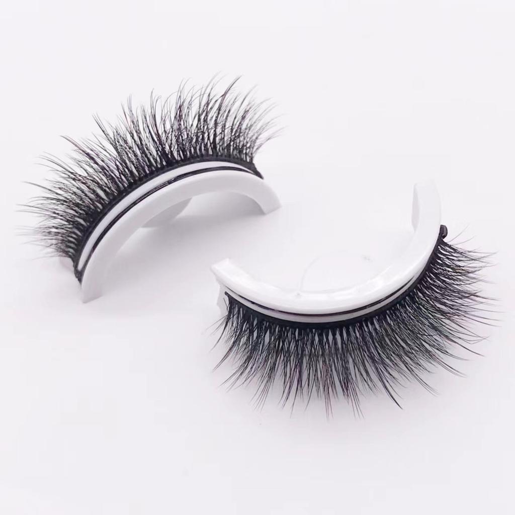 1Pair Reusable Self-adhesive False Eyelashes 3D Mink Lashes Glue-free Eyelash Extension 3 Seconds To Wear No Glue Needed Lashes
