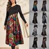 Autumn And Winter Women's Dresses Casual Long Sleeves Long Bohemian Printed Dress Women Clothes