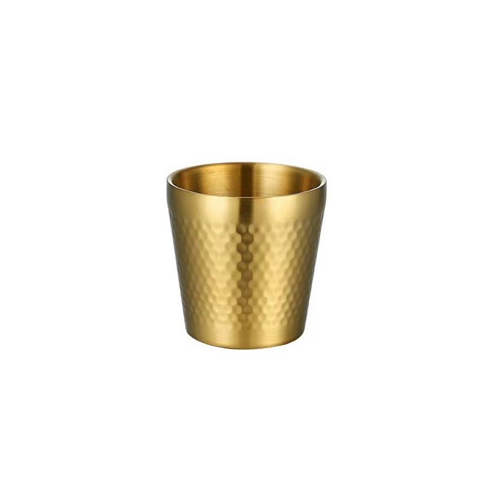 Hammered Texture Double-Wall Beer Cups Stainless Steel Milk Mugs Cold Water Drinks Cup  Drinkware