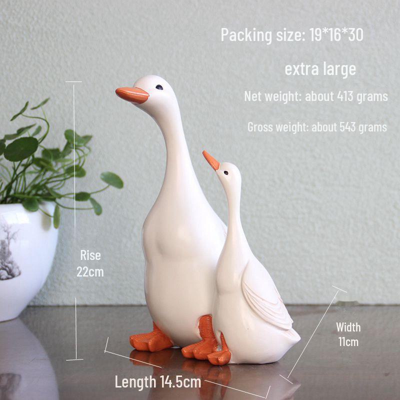 Mother and Child Duck Garden Resin Ornament for Courtyard Decoration