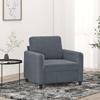 VidaXL Armchair, Seat with Padded Armrests and Backrest, Sofa with Cushion, Living Room Furniture, Modern, Grey 359423