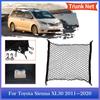 Car Trunk Net for Toyota Sienna XL30 2011~2020 Rear Luggage Cargo Mesh Elastic Pocket Hooks Storage Tidying Interior Accessories