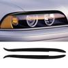 2Pcs Car Headlight Eyebrow Cover Glossy Black Front Left Right Trim Decoration Replacement for BMW E39